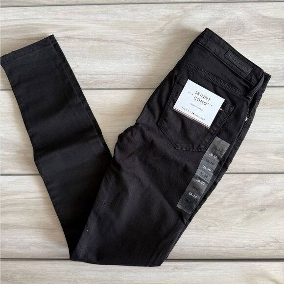 Tommy Hilfiger Skinny Como Regular Waist Jeans 26/30 Black NWT IN PKG - Picture 5 of 10
